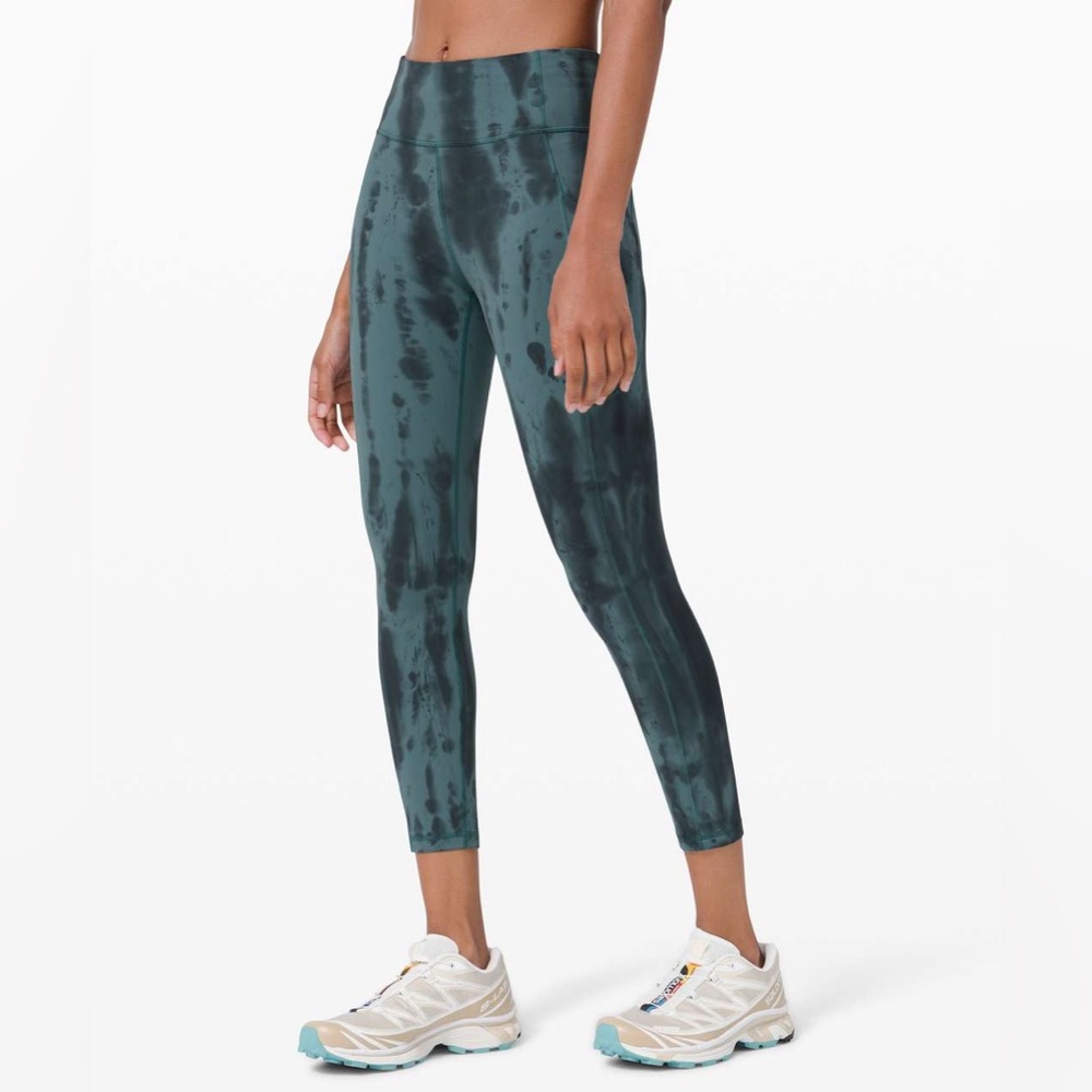 lululemon athletica Teal and Black Tie-Dye High-Rise Leggings